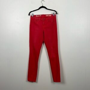 Madewell Jeans Womens 27X32 Skinny Skinny Slim 5 Pocket Red Casual Jeans Pants